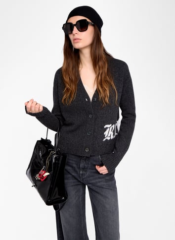 Cardigan col V boutonné en laine ZADIG&VOLTAIRE Gris